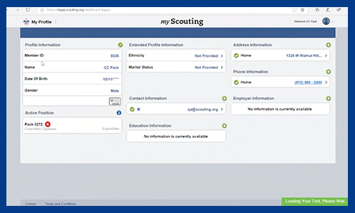 Updating Your MyScouting Profile