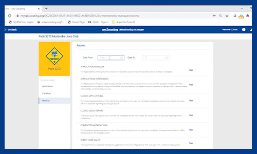 Using and Downloading Online Registration Reports