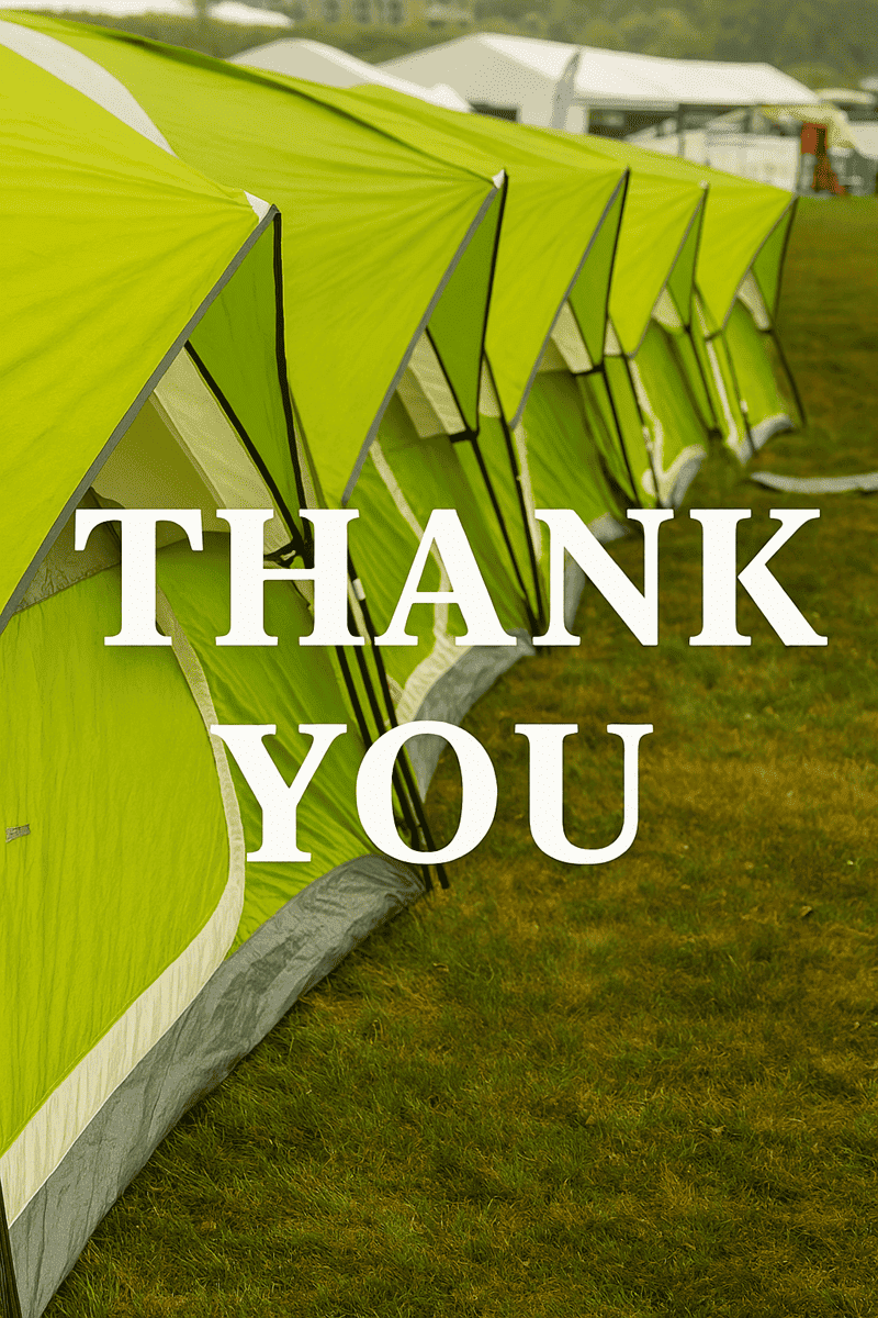 Thank you with tents