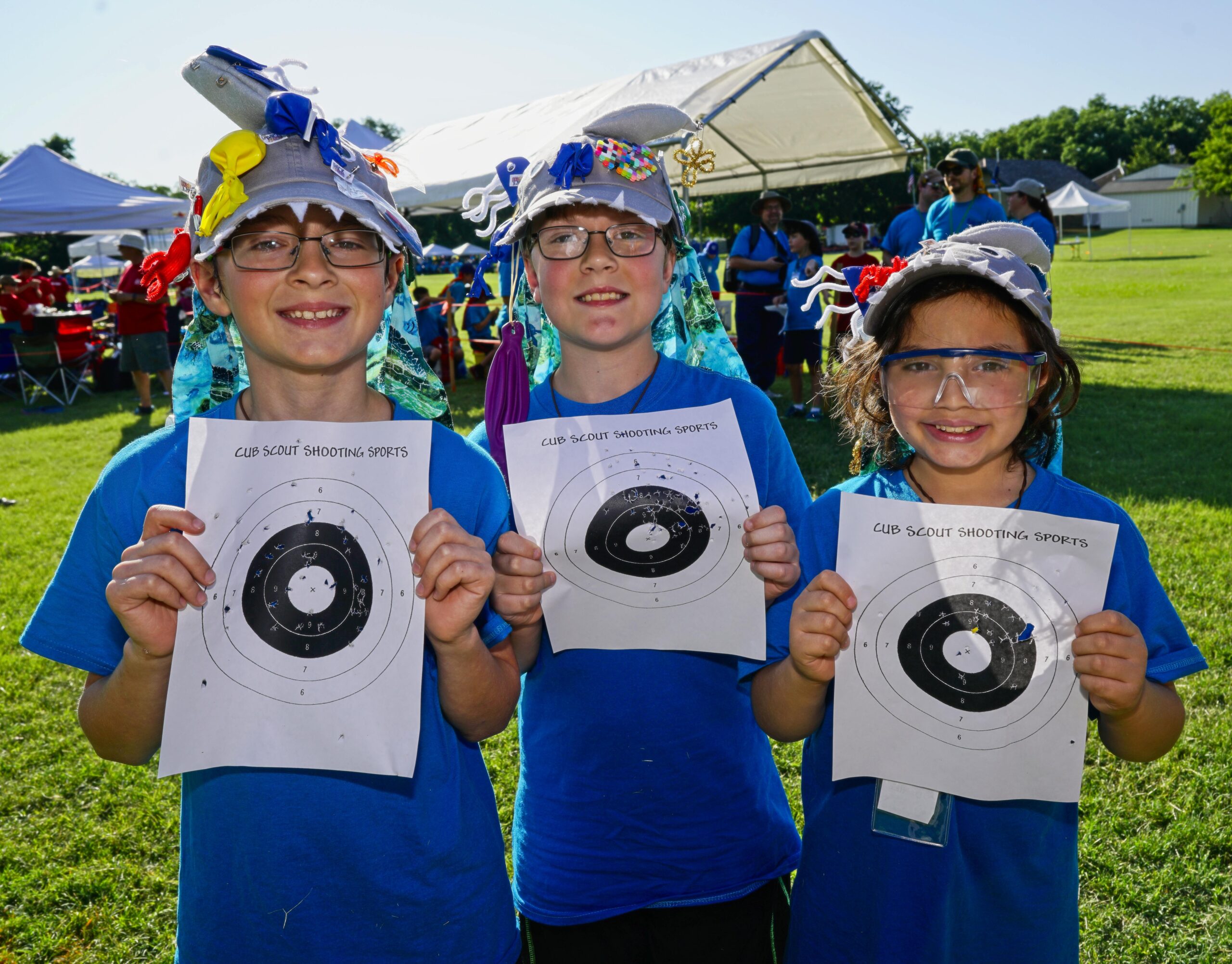 Cub Scouts at Twilight Camp – Showing targets from target practice